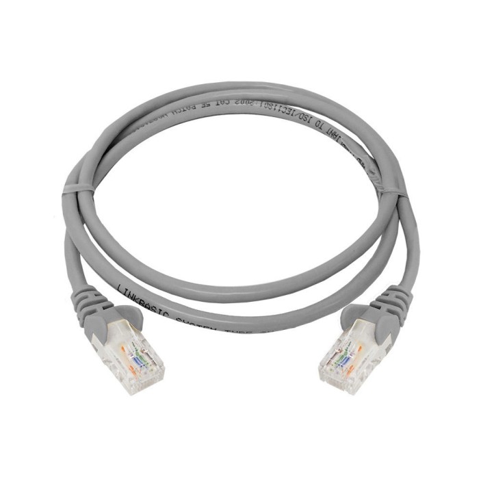 Linkbasic Cat5e UTP Flylead (Grey): 1m